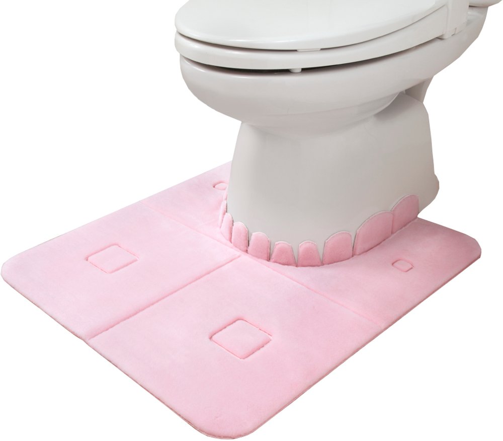 Sanko Mitsuba Japan No Slip Toilet Mat Okunaga Fluffy 60X70Cm Pink Kf-01