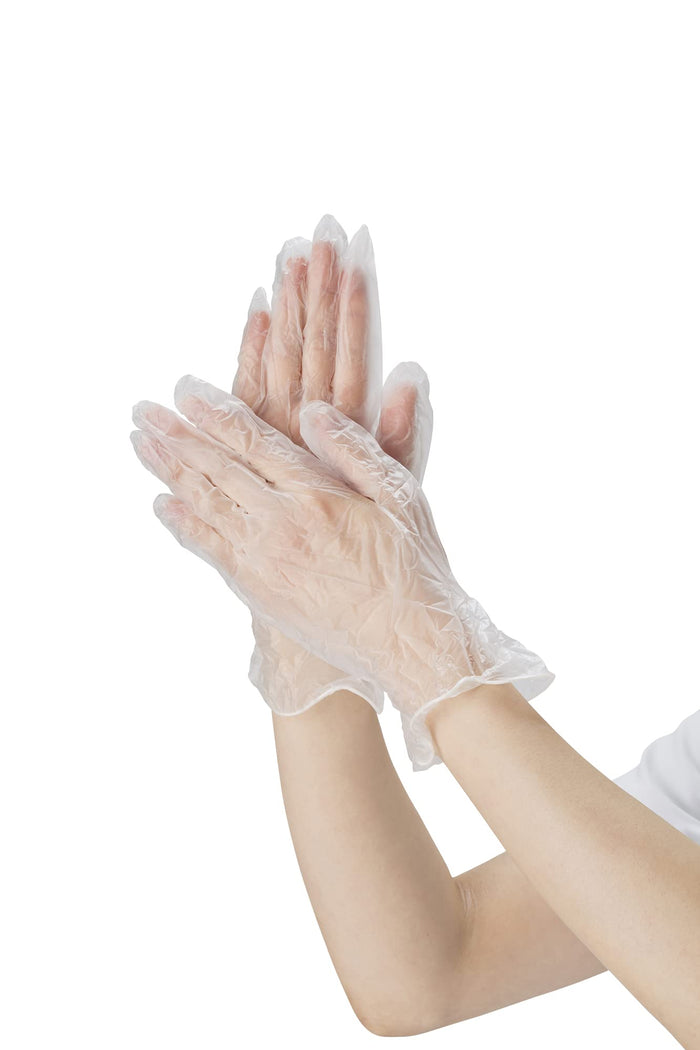 Matsuyoshi Disposable Plastic Gloves No Powder L 100Pcs Japan Hospital Adopted Pvc Powder-Free