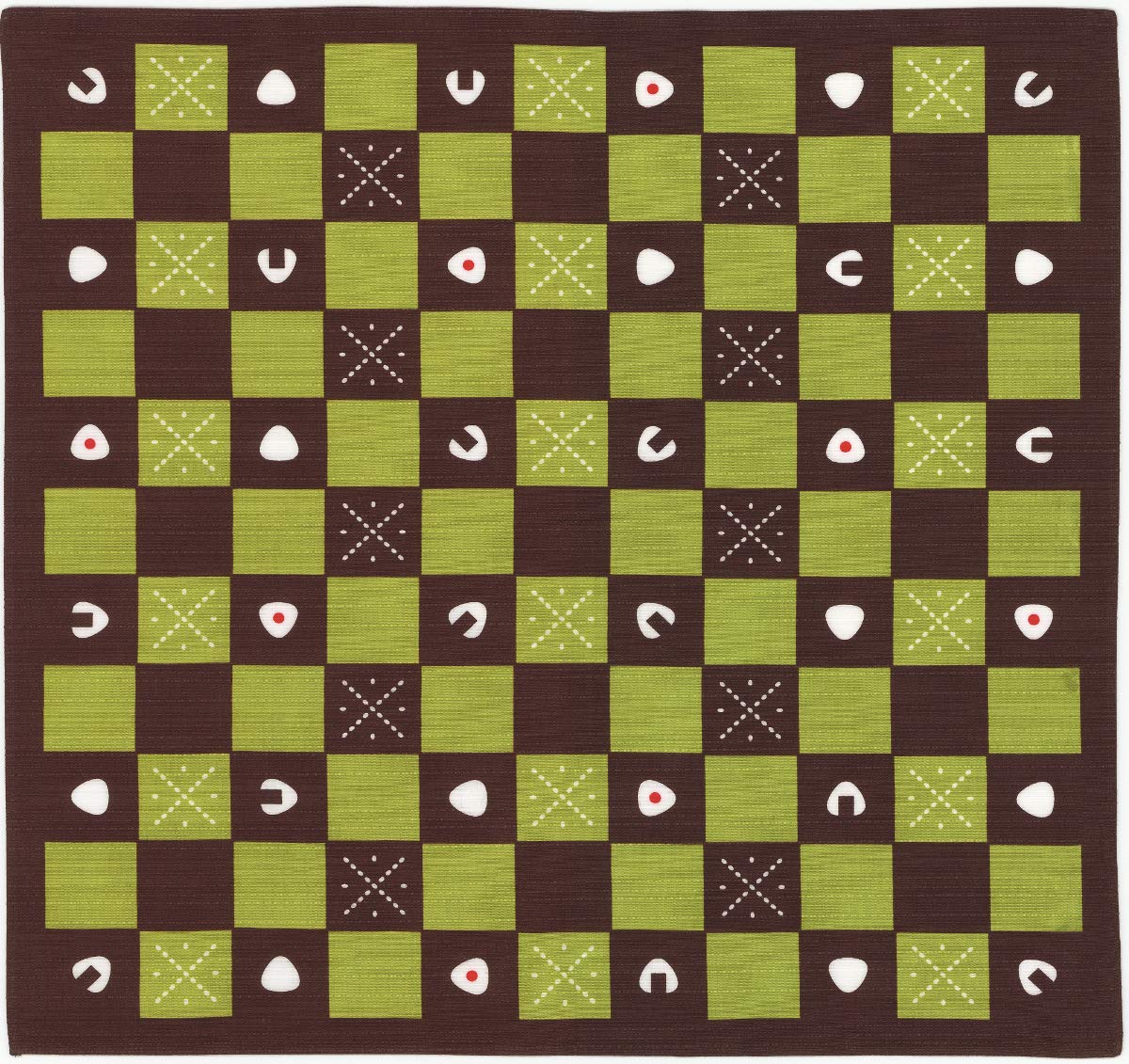 Miyamoto-Towel Furoshiki Lunch Cloth Japanese Pattern Okami'S 50X50Cm Checkered Rice Ball