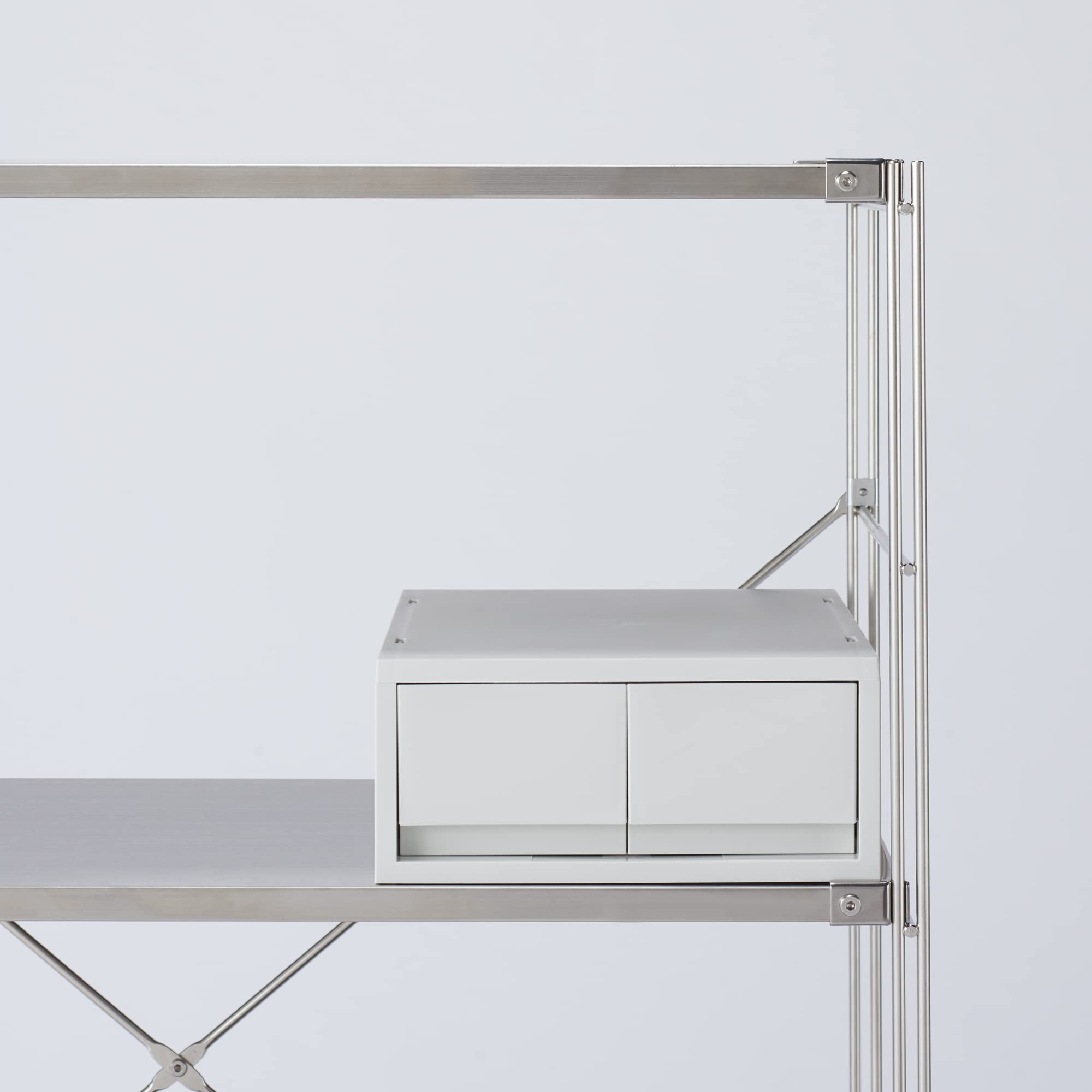 Mujirushi Ryohin Polypropylene Drawer Case 2Pcs White Gray W26Xd37Xh12Cm Japan