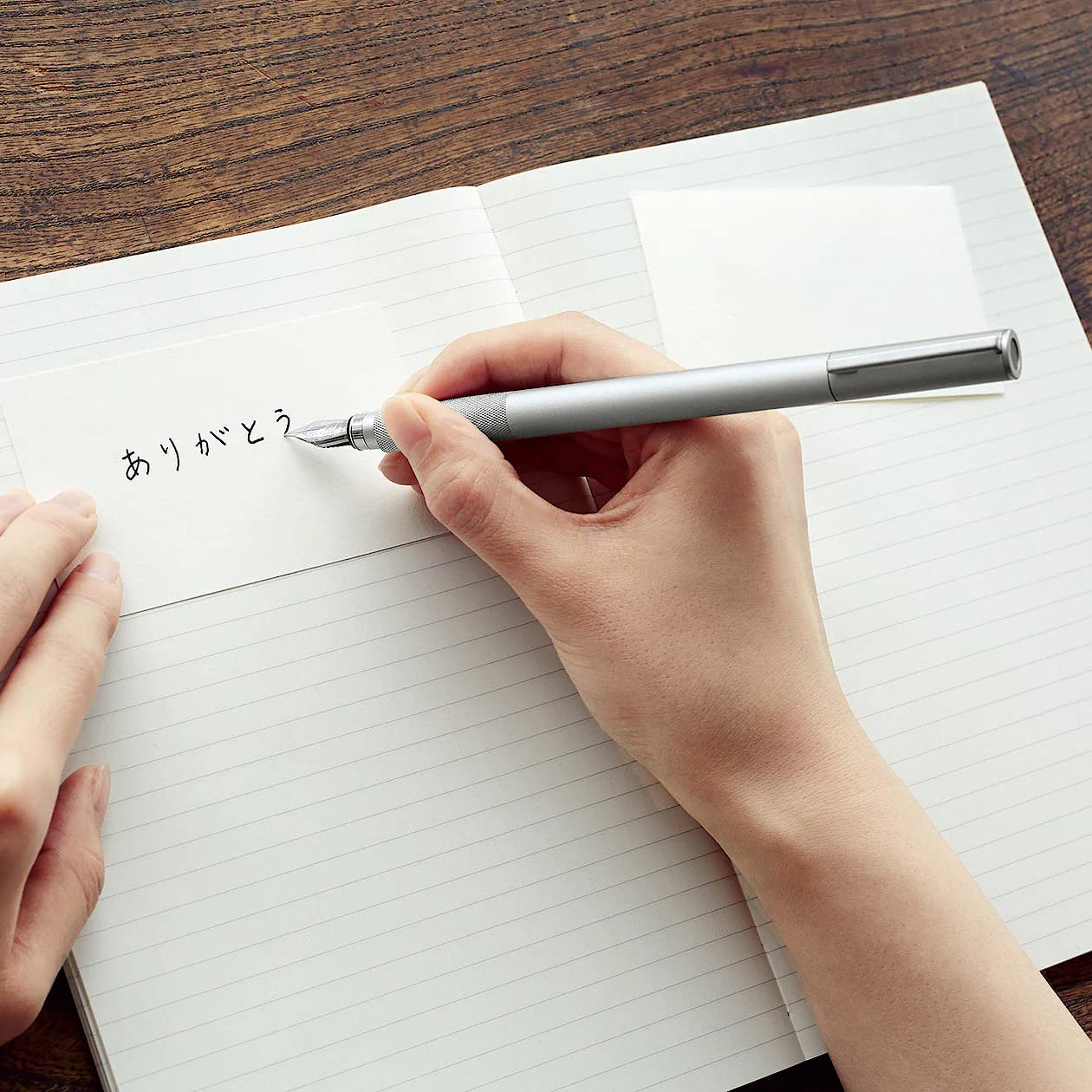 Mujirushi Ryohin Aluminum Round Fountain Pen Black 13.7X1Cm Japan 1 Fine Ink Cartridge