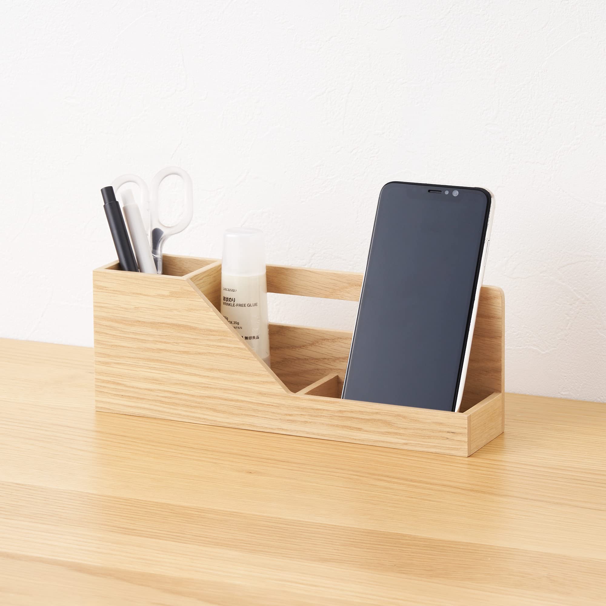 Mujirushi Ryohin Japan Wooden Desktop Toolbox 25.2X6X9Cm 44310267