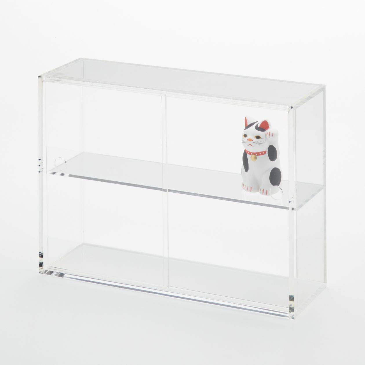 Mujirushi Ryohin Japan Acrylic Collection Stand W/ Sliding Door Small 25.2X8.4X18.4Cm 02856120
