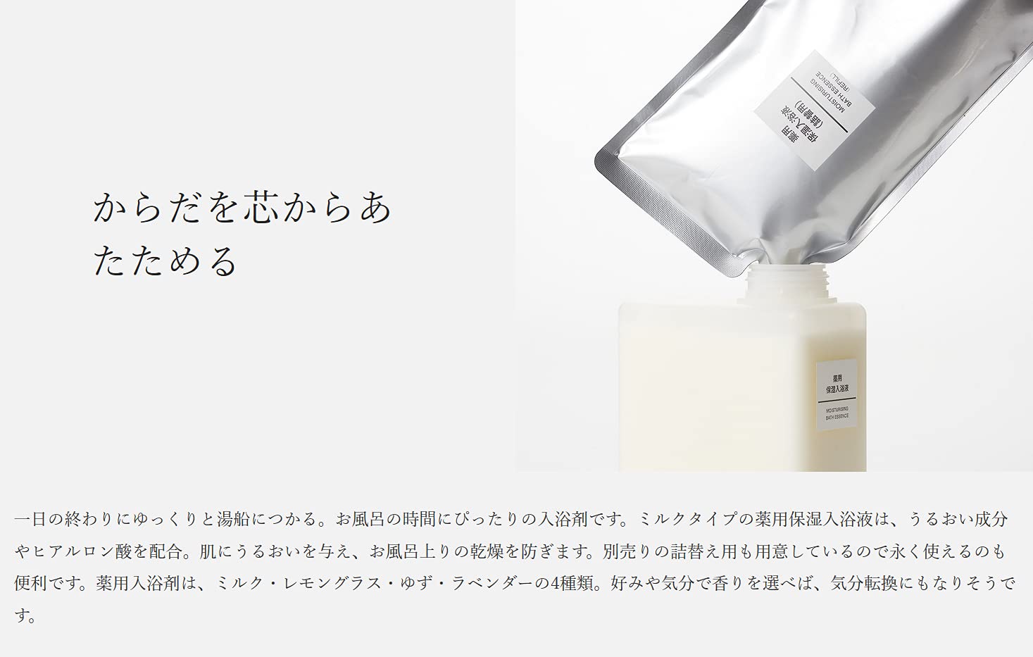 Muji Medicated Moisturizing Bath Liquid Refill Bath Additive 400Ml (X 1)