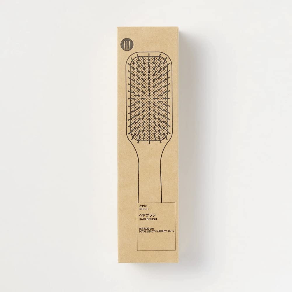 Muji 20cm Beech Wood Hair Brush for Styling and Detangling
