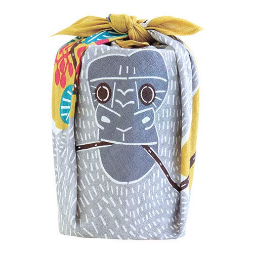 Musubi Furoshiki 50Cm Kata Kata Gorilla Yellow Made In Japan 20011-107