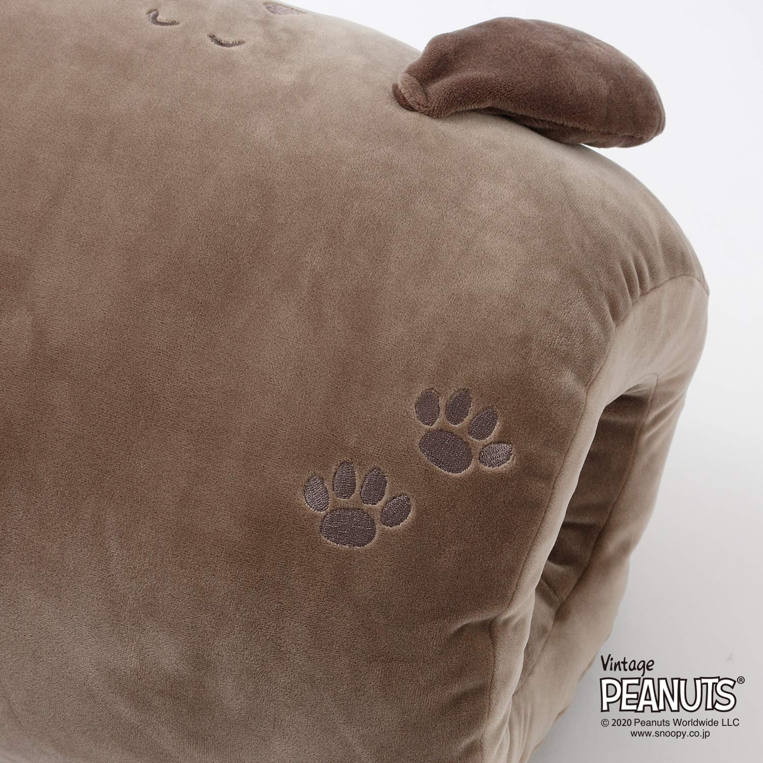 Nishikawa Snoopy Nap Pillow Japan | Office Desk Home Lumbar Cushion | Fluffy Pocket Konemuri 243600228 | 35X30Cm