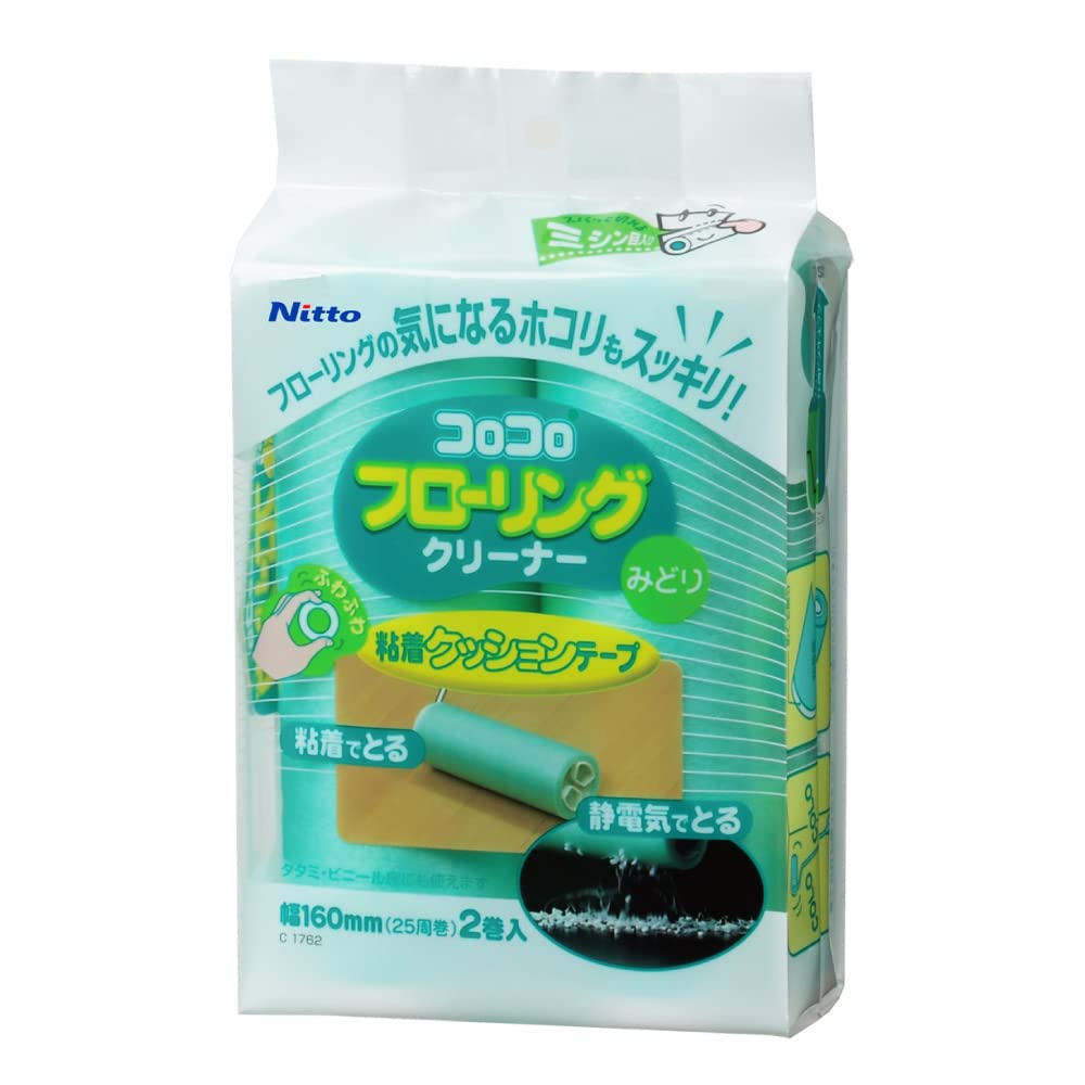 Nitoms Corocoro Floor Cleaner Green Compatible W/ Flooring Tatami Screen Doors Static Adsorption 25 Wraps 2 Rolls Japan