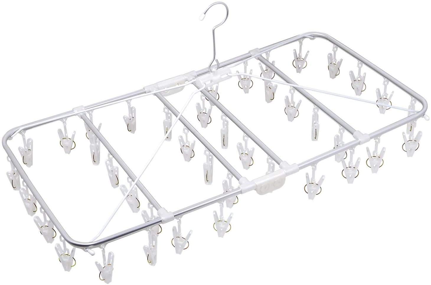 Ohe Laundry Clothesline White 40 Pinch Japan Jumbo Square Hanger Aluminum Frame 39X73.5X35Cm