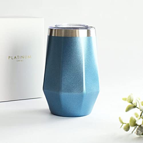 Oribe Platinum Hakkaku Tumbler Blue Boxed Vacuum Insulated Gift Japan