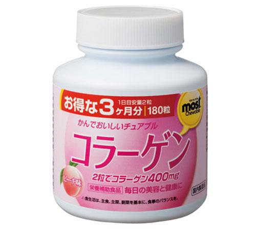 Orihiro Most Chewable Collagen Peach 180 Tablets - Japanese Vitamin And Mineral Health Supplements