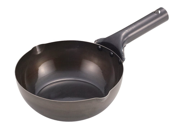 Pearl Metal Kinzoku Extra Deep Stir Fry Pot 20Cm Ih Compatible Iron Frying Pan Craftsman Made In Japan Black Hb-1044
