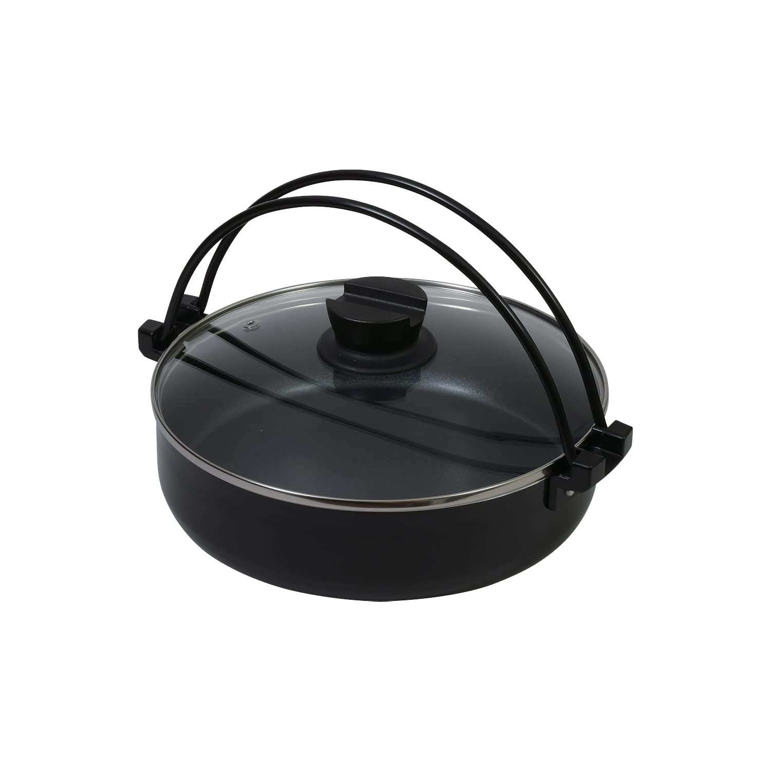 Pearl Metal Kinzoku Pot Sukiyaki 26Cm Glass Lid Ih Compatible Japan Home Set Hb-5857