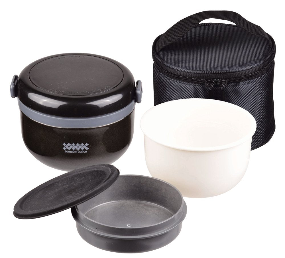 Pearl Metal Japan Kinzoku Thermal Insulated Lunch Box 420Ml Tea Bowl 2 Cup Donburi Bag Hb-262