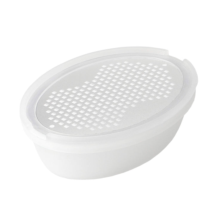 Pearl Metal Japan Grater White 9.5X6X3Cm Gagecon Cc-1204 W/ Ginger Garlic Grating Container
