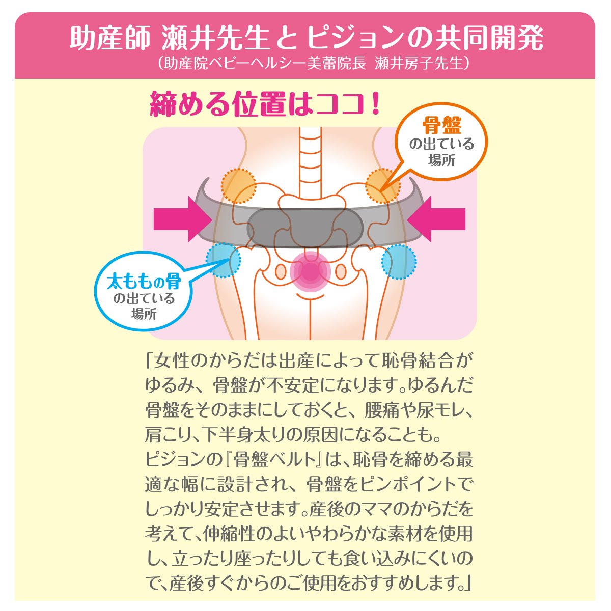 Pigeon Japan Pelvic Belt M-L Recommended By Midwives