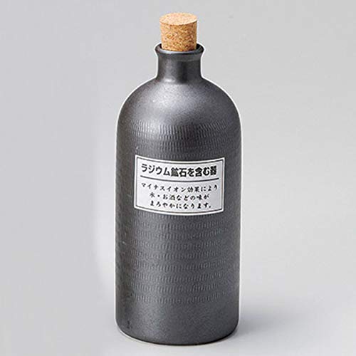 Japanese Radium Bottle Short Black Shochu Server/Bottle/Wine Cooler 720Cc Ziyue Kiln Tokiwa Tokiya Pro 28-272-038-Me