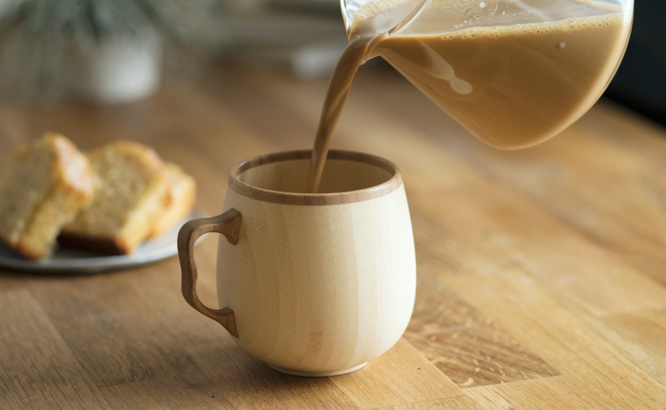 Riveret Cafe Au Lait Mug Cup 350Ml Pair Set Japan Dishwasher Safe White/Brown Rv-205Wb