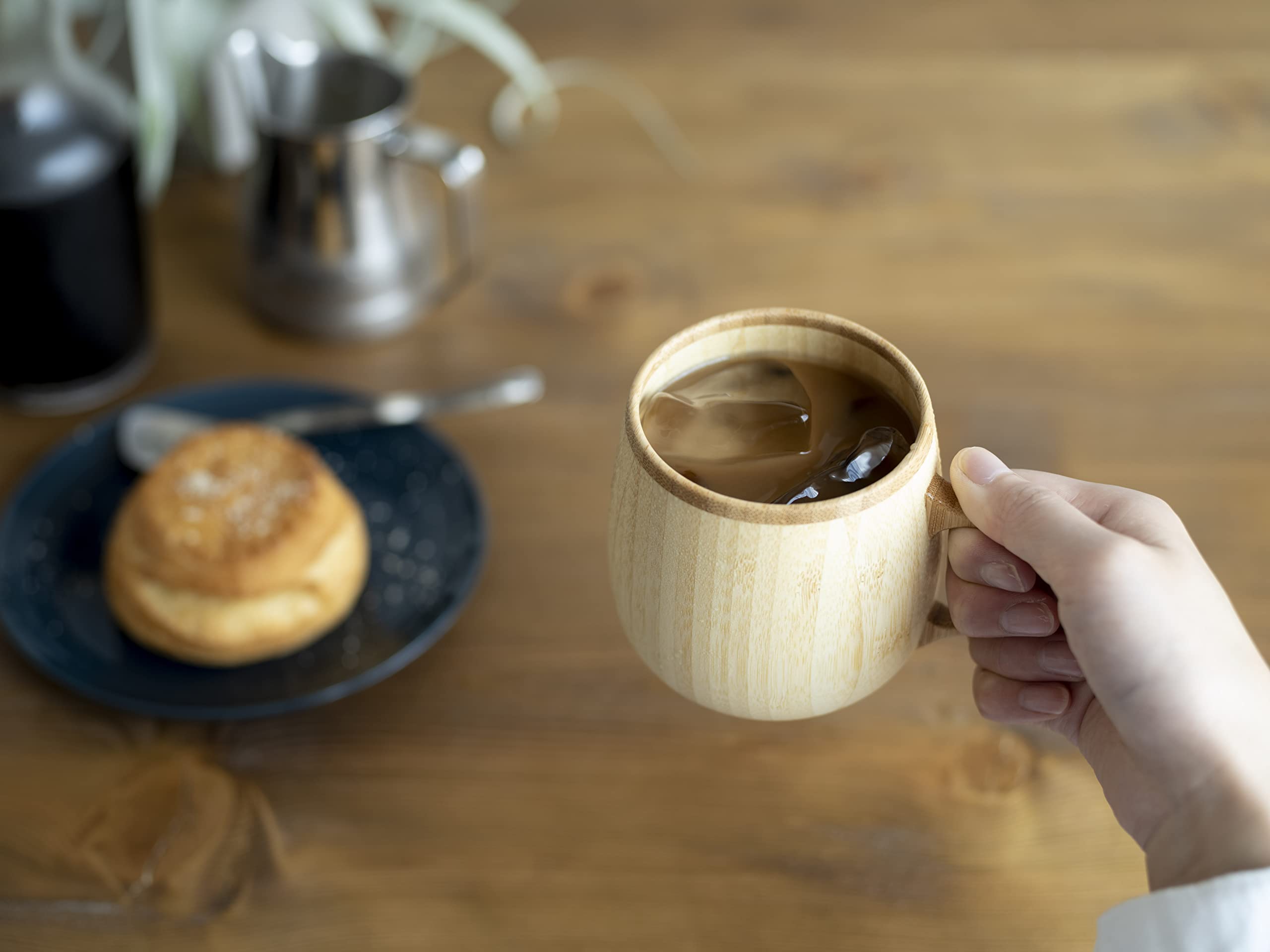 Riveret Cafe Au Lait Mug White 350ml Bamboo Dishwasher Safe White RV-205W - Made In Japan