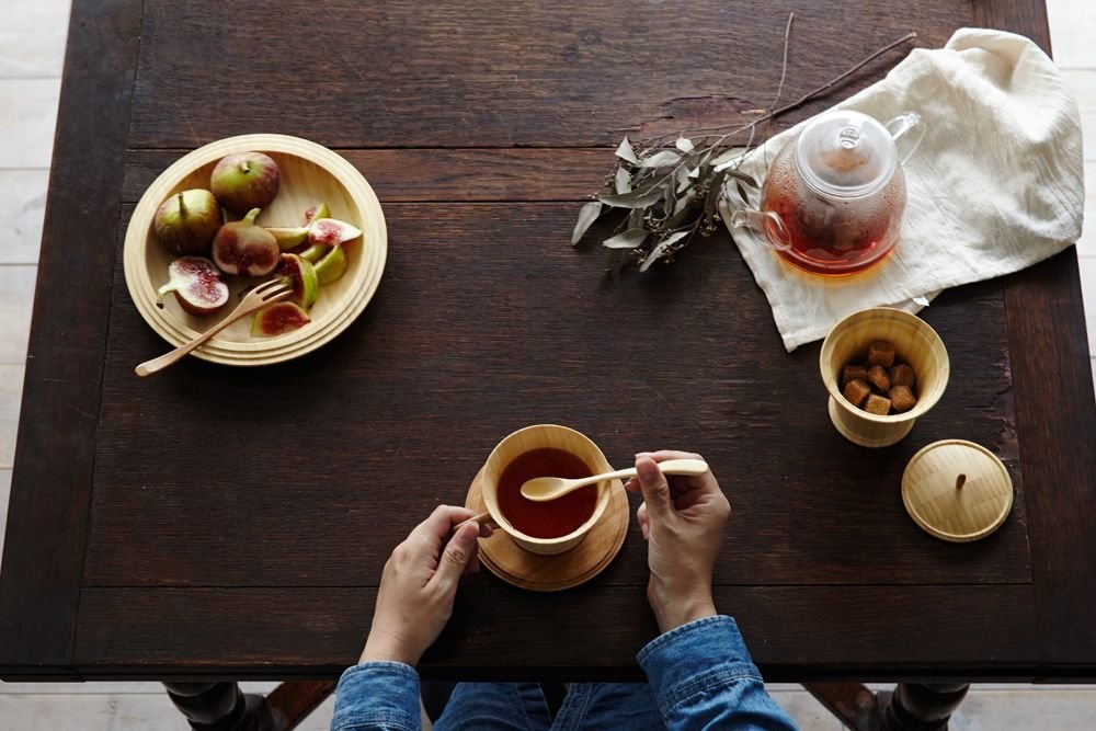 Riveret Tea Cup & Saucer 170Ml Pair Set Dishwasher Safe White/Brown Japan Rv-202Wb