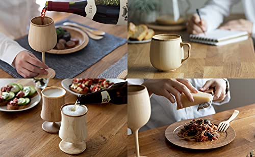 Riveret Japan 380Ml Bamboo Wine Glass Dishwasher Safe Brown Rv-118B