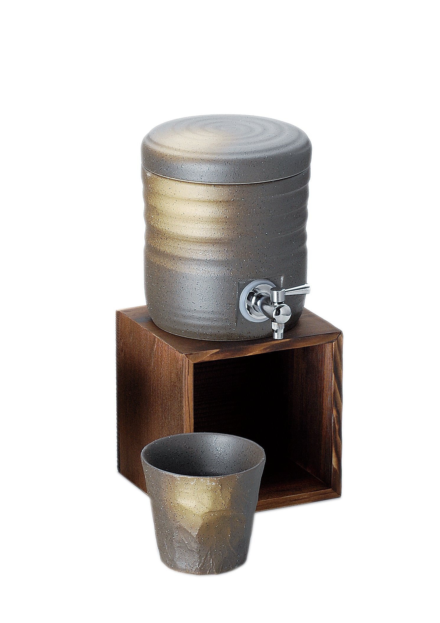 Golden Taoyuan Roasted Cedar Box Stand 13.5X12.5X13.5Cm Made In Japan 34113303