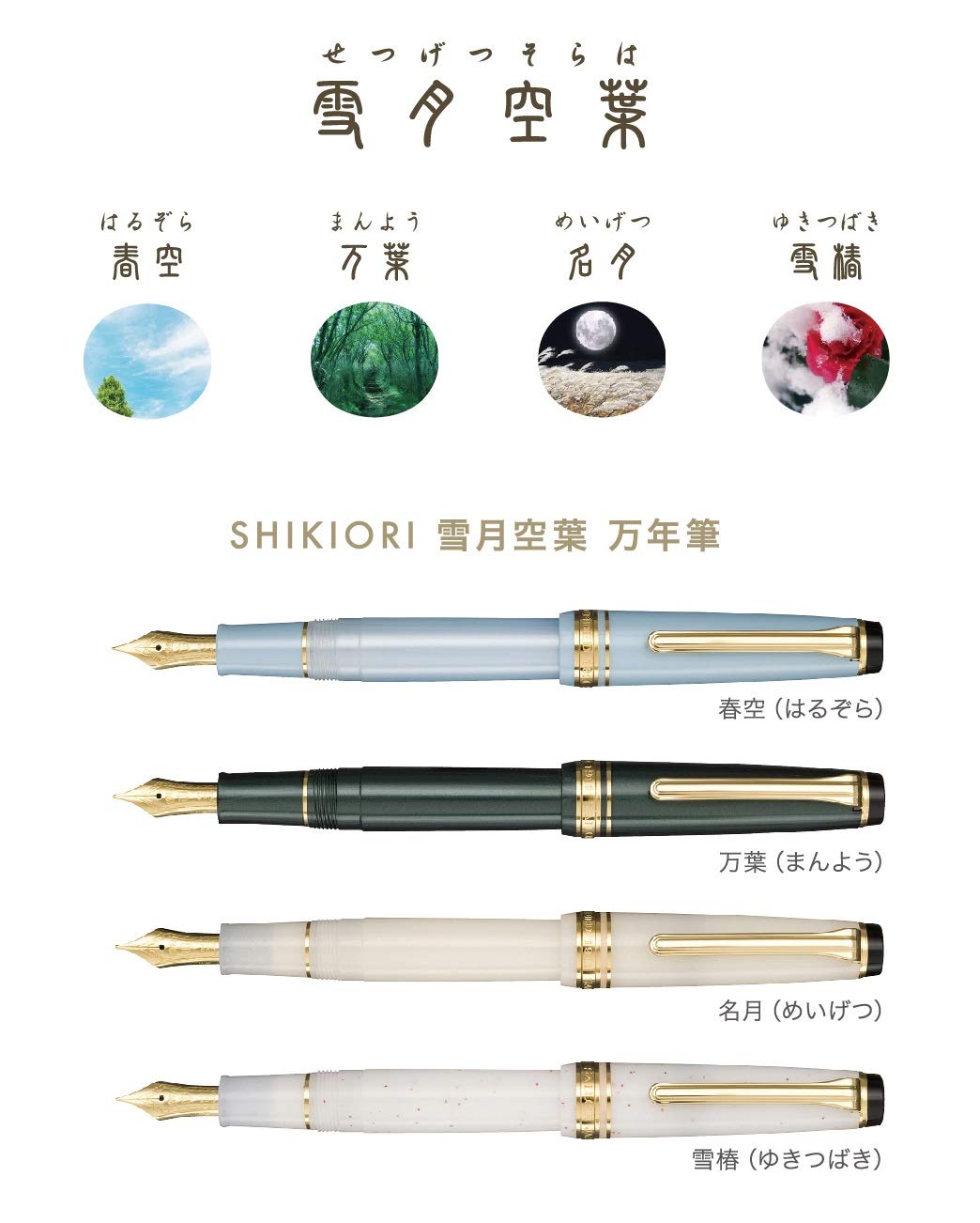 Sailor Fountain Pen Japan Shiki Ori Yukigetsu Soraha Meigetsu Extra Fine Point 11-1224-103