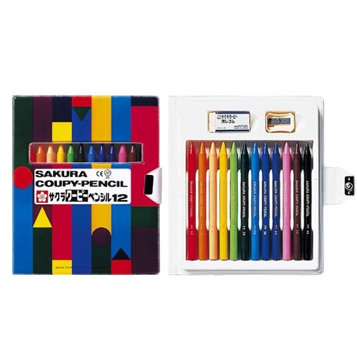 Sakura Crepas 12 Color Pencil Set Soft Case Japan 2 Piece Set