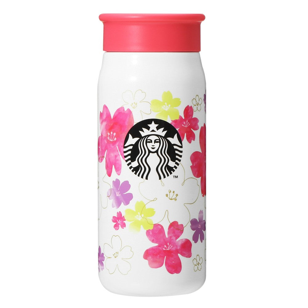 Sakura2024 Stainless Steel Mini Bottle White 355ml - Starbucks Coffee Japan