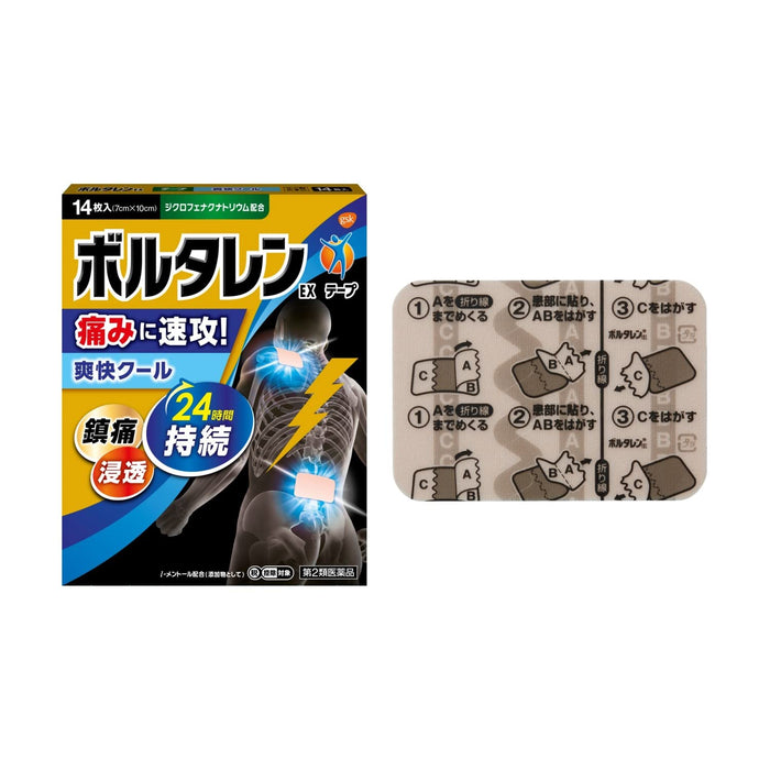 Voltaren Ex Tape 14 Sheets | Japan | 2Nd Class Otc Drug | Self-Medication Tax System