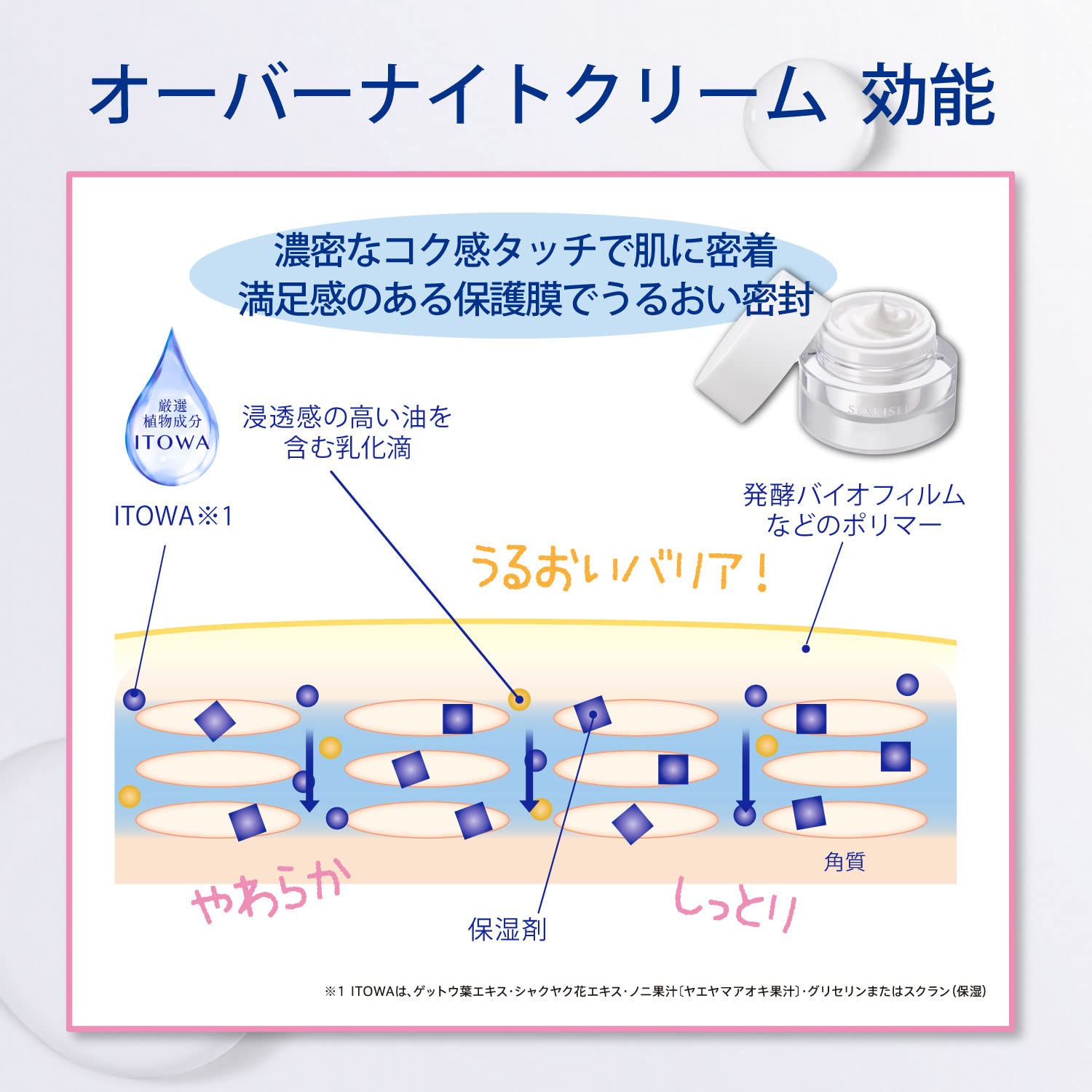 Sekkisei ClearWell OvrNight Cream40G DryPor SensitiveSkin Moisturize