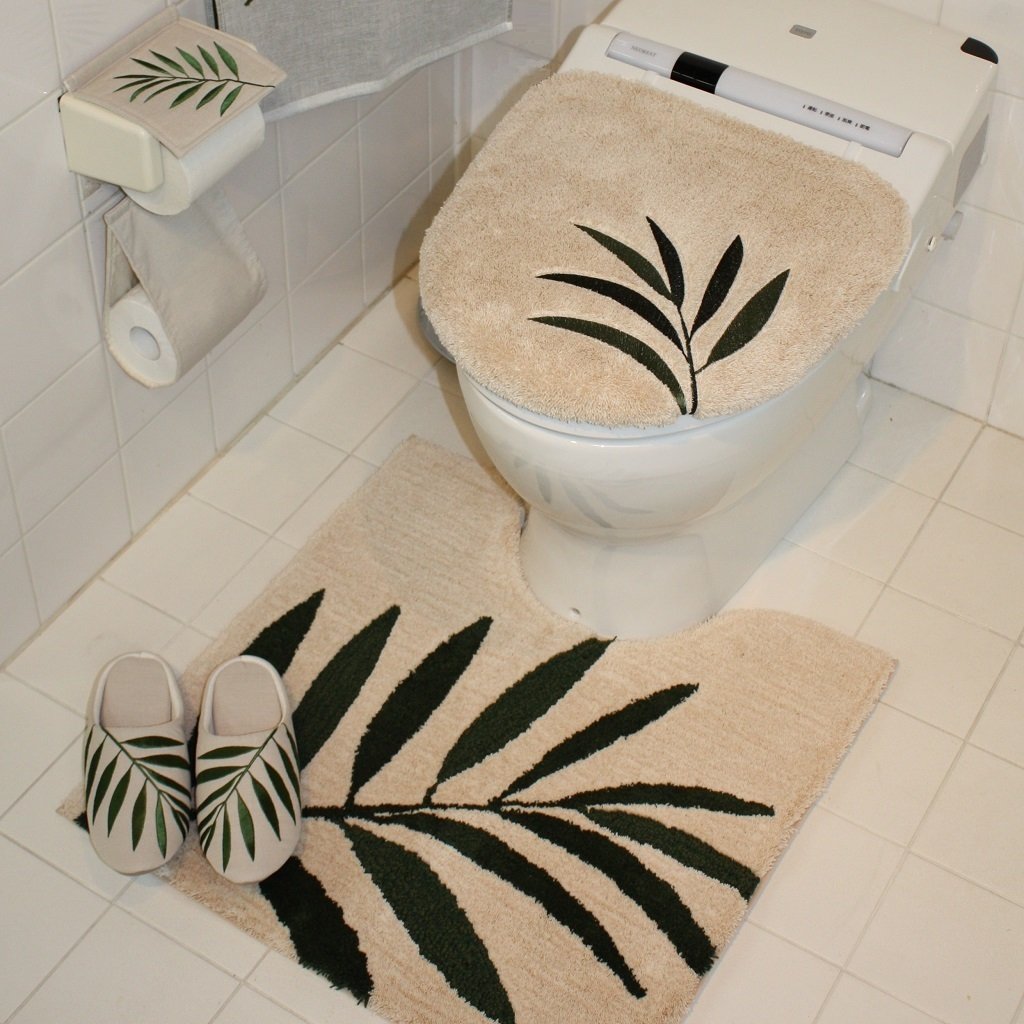 Senko M+Home Beige Palm Tree Paper Holder Cover 71505 - Made In Japan