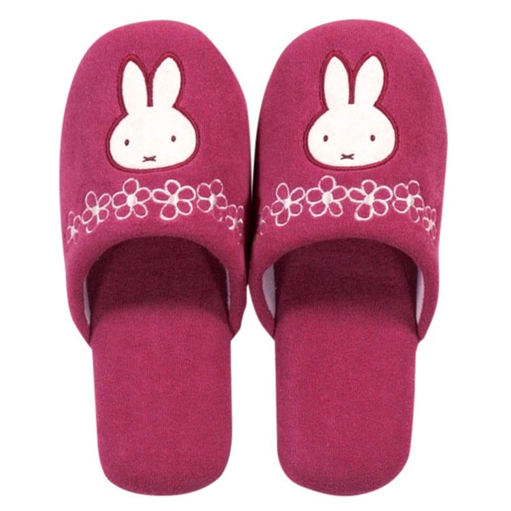 Senko Miffy Pink Floral Slippers Japan 24Cm 61273
