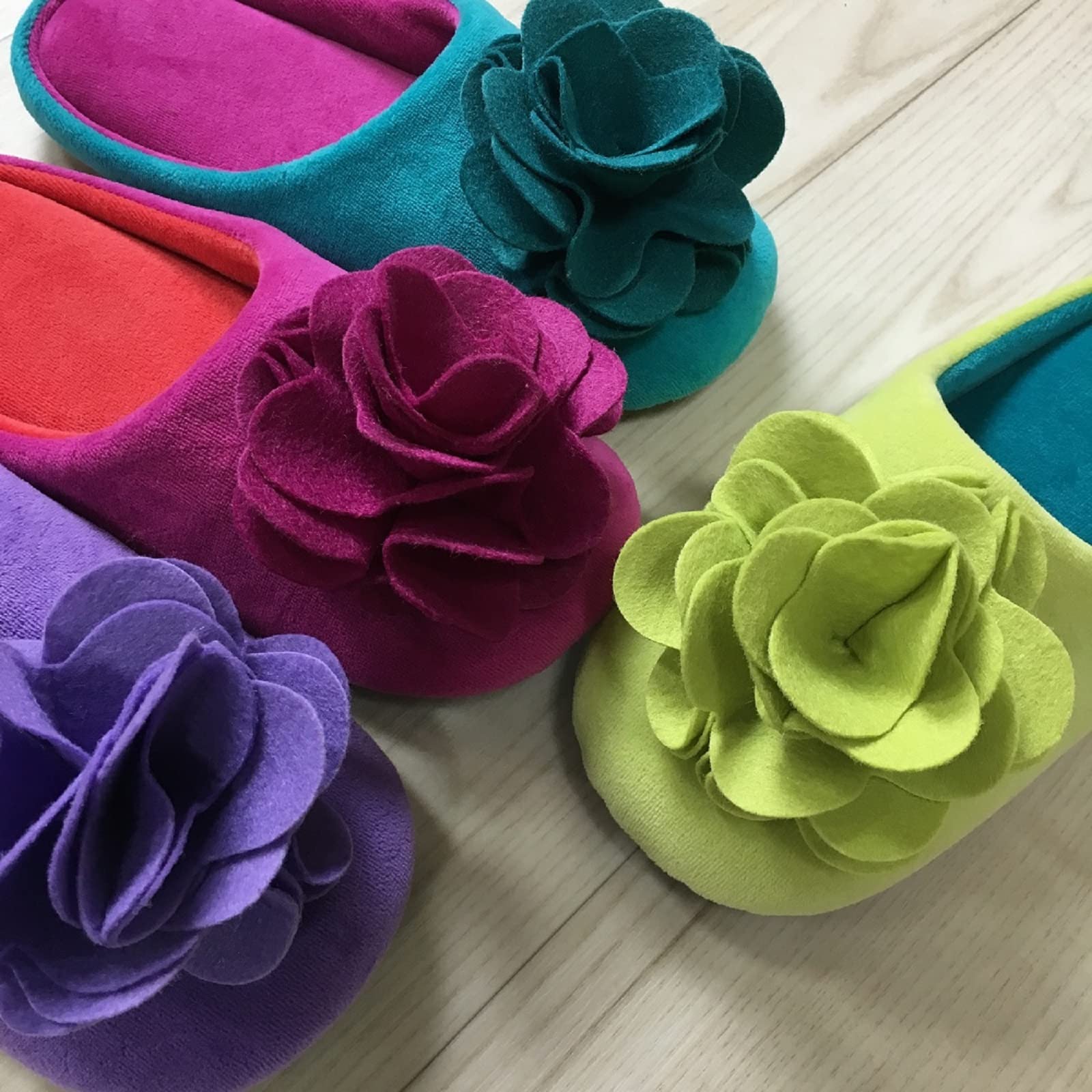 Senko Japan Sds Rose Slippers Green 24.5Cm Memory Foam Sole 74940