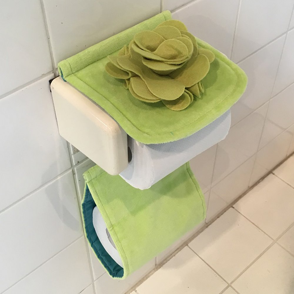 Senko Japan Sds Rose Paper Holder Cover Green 72462 W/ Rose Motif