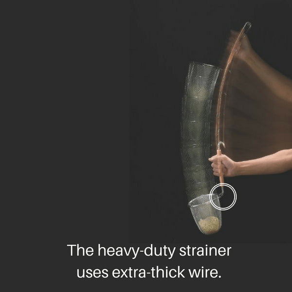 Shinetsu Works Japan Stainless Steel Ramen Tebo Heavy-Duty Deep Noodle Strainer Extra Fine 16 Mesh Noodles