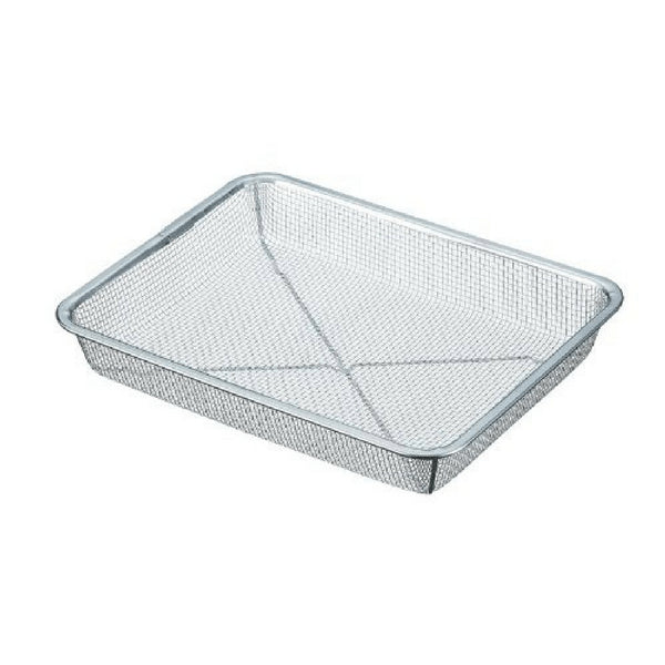 Shinetsu Works Stainless Steel Rectangle Deep Mesh Colander 6.5 Mesh No.18 Japan (270X207Mm)