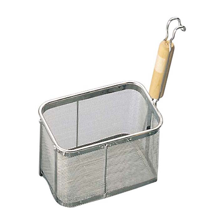 Shin-Etsu Tebo Deep Square Noodle Strainer With Wooden Handle