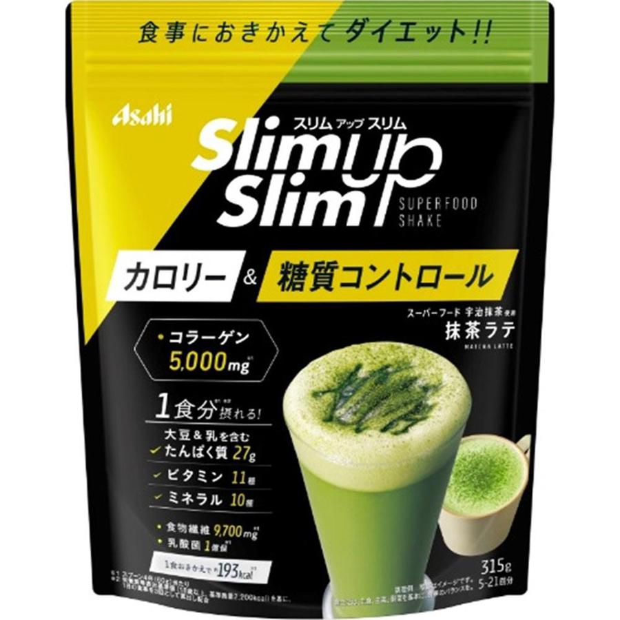 Asahi Slim Up Slim Enzyme And Superfood Shake Matcha Latte Flavor 315g - Japanese Health Drinks