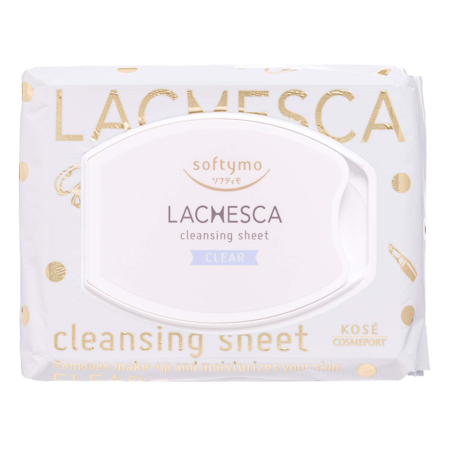 Kose Softimo Lachesca Clear Cleansing Sheet 50 Sheets - Removes Makeup And Moisturizes Your Skin