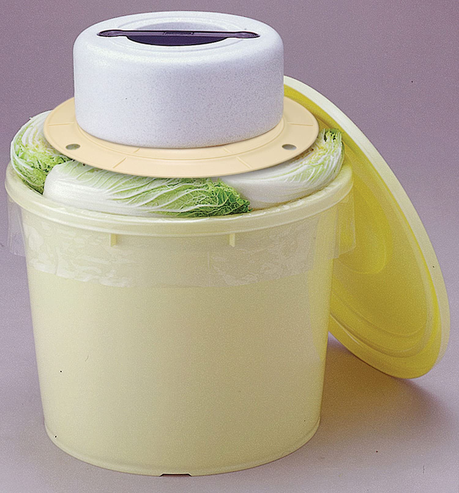 Squirrel 10L Ivory Round Pickles Barrel With Lid Ni10 Type - Made In Japan - Sanitary Test Passed