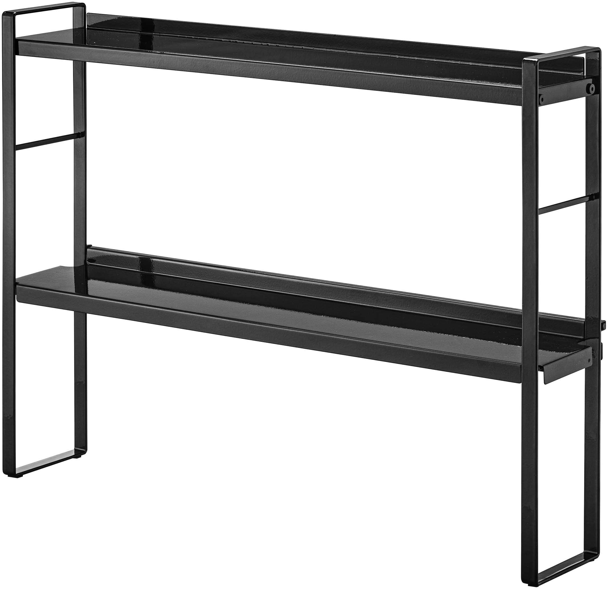 Tower 2 Tier Kitchen Rack Black - Yamazaki Industries Japan - Stylish Stove Surround Storage Shelf Spice Rack 60Cm