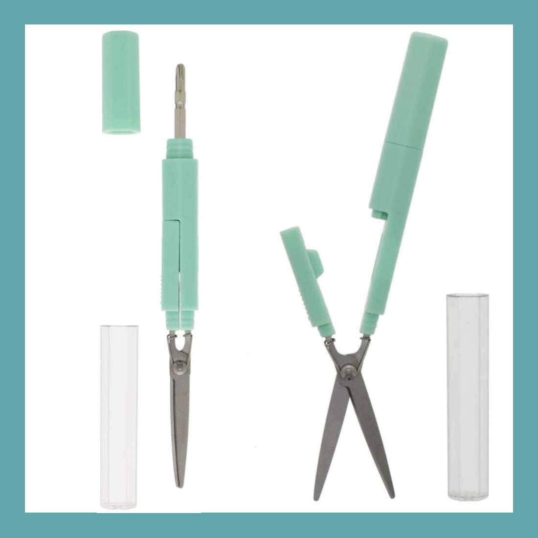 Sun-Star Stationery Light Green Stickyle Scissors Japan S3720071