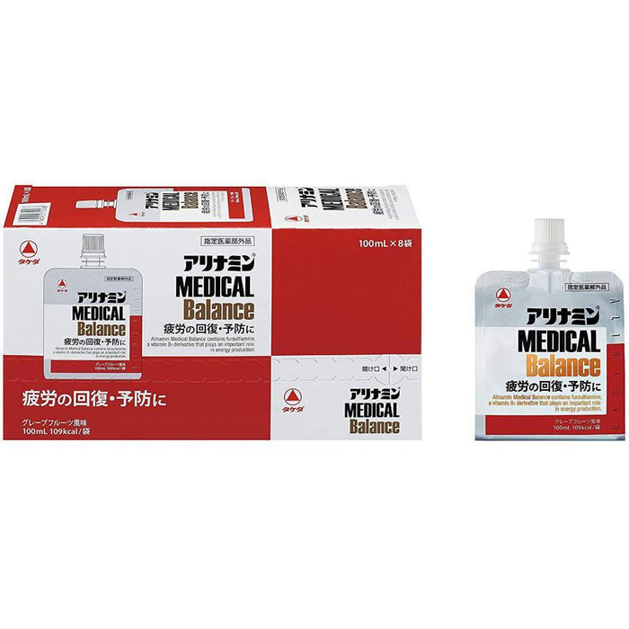 Takeda Alinamin Grapefruit Jelly Drink for Medical Balance 100ml 8 Packs