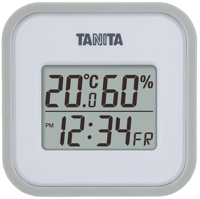 Tanita Tt-558Gy Digital Wall Mounted Thermo-Hygrometer Clock Calendar Japan (Includes Battery) - Temperature & Humidity Monitor