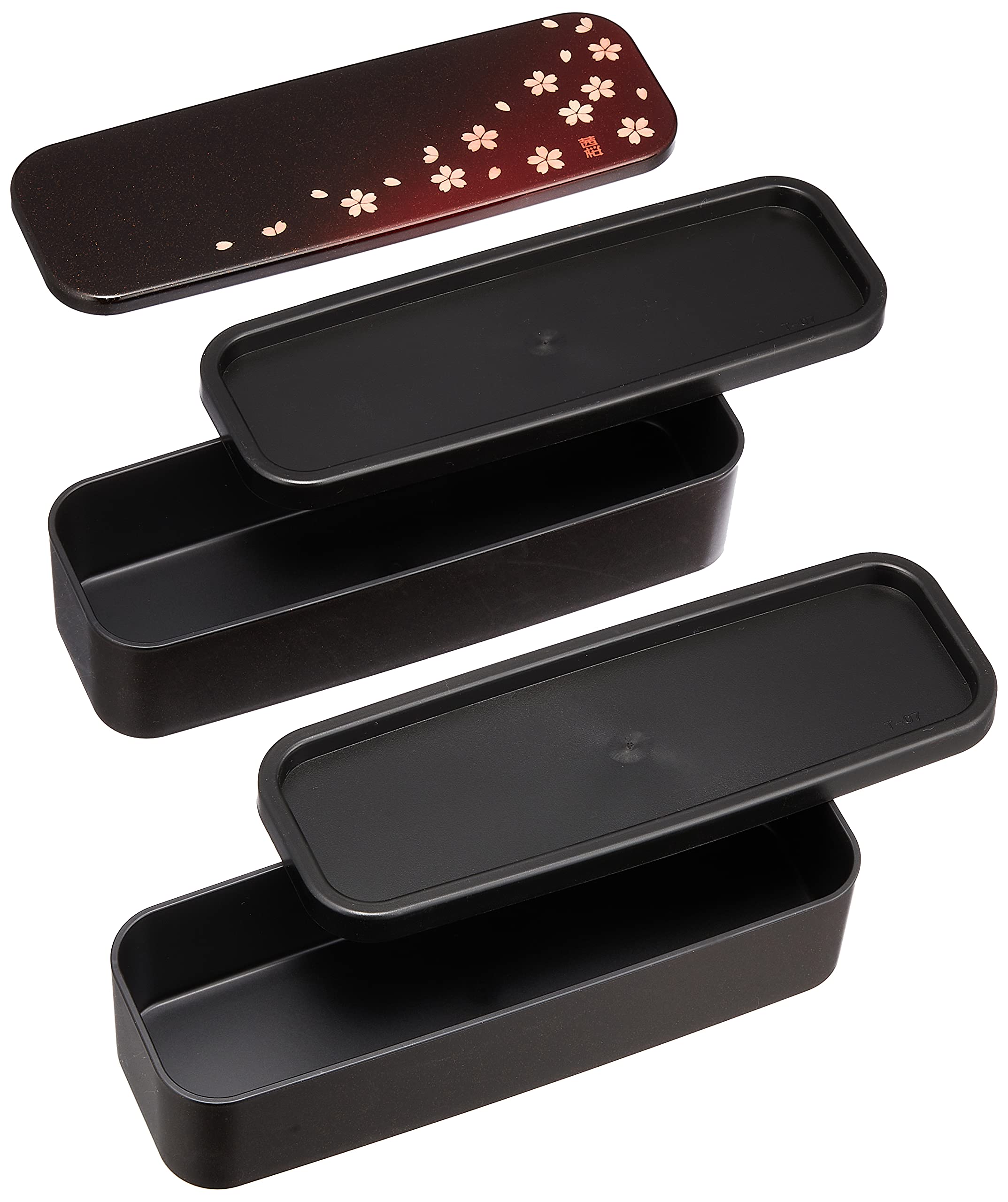 Tatsumiya Akanezakura Slim 2-Tier Bento Japan Red W17.5Xd6Xh9 50094