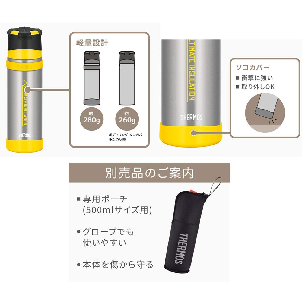 Thermos Mountain 500ml Stainless Steel Bottle in Matte Black FFX-501