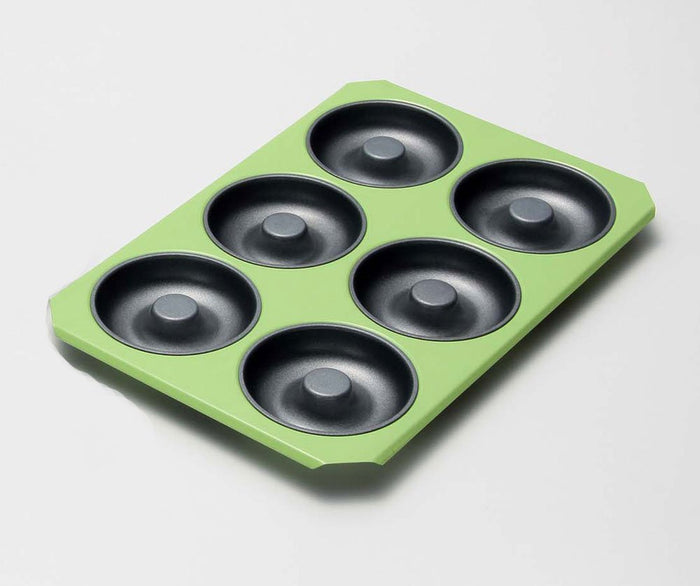Tiger Crown Japan Donut Green 202X302X20Mm G. Donut 6P Steel Fluorine Resin 2 Coat Baked 3812
