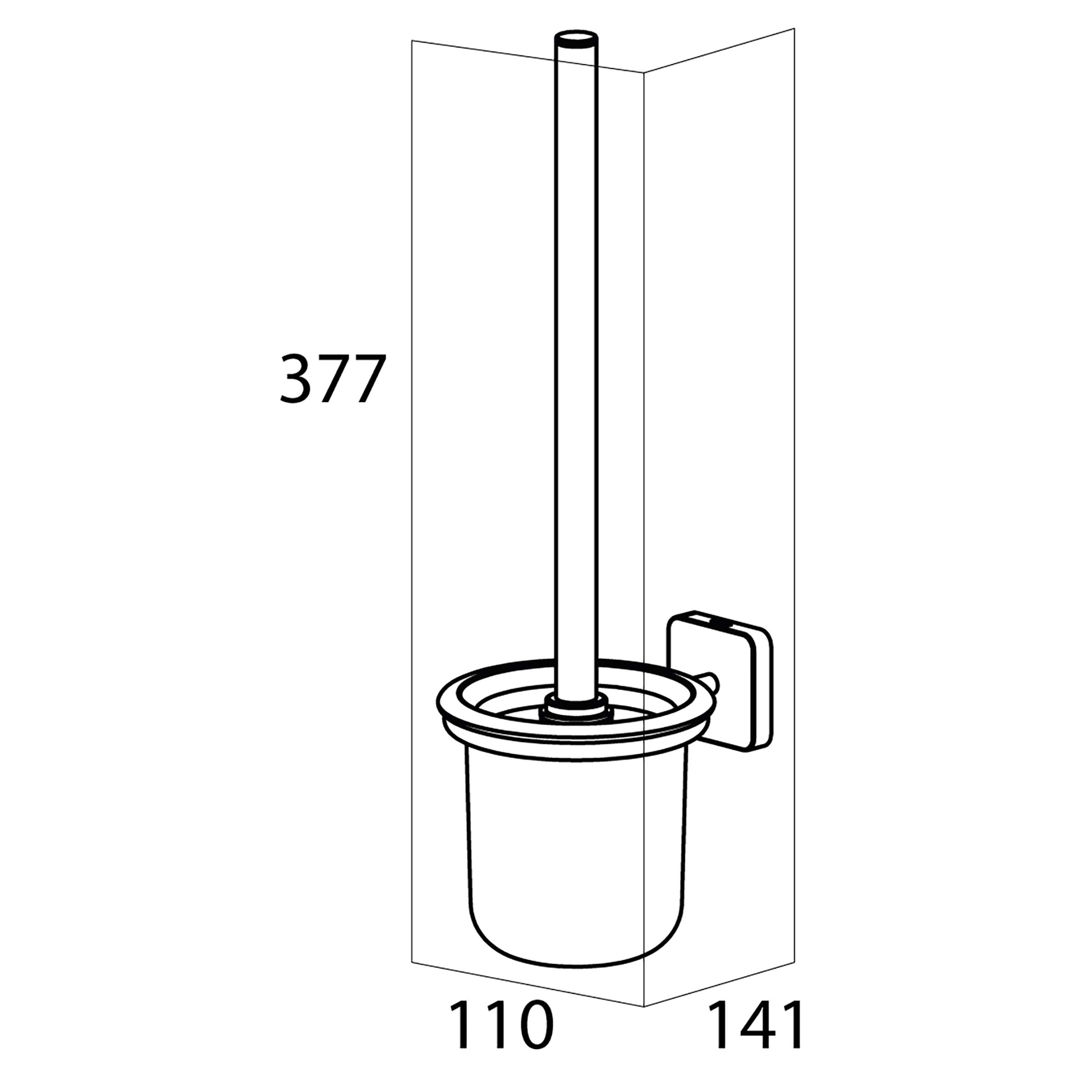 Tiger Onu Chrome Toilet Brush And Holder From Japan 11X37Cm 7X5.5Cm