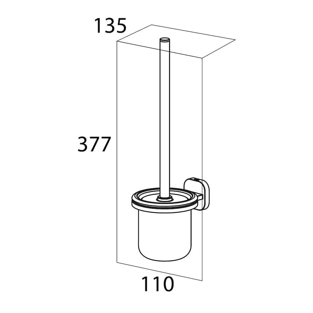 Tiger Ramos Glass & Stainless Steel Toilet Brush & Holder - Made In Japan